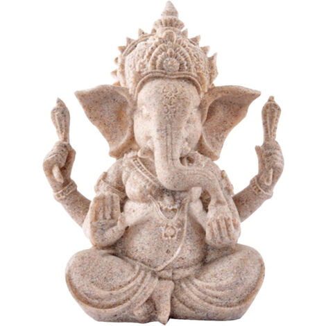 Statue de Ganesh en résine blanche 7,569,5cm artisanale, décoration spirituelle et intérieure