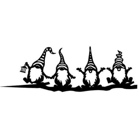 Statue de gnome en métal et fer, silhouette artistique, décoration extérieure pour jardin, terrasse ou cour, ornement nain pour la maison et le jardin