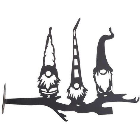 Statue de gnome en métal et fer, silhouette artistique, décoration pour la maison, le jardin, l'extérieur, la cour, patio, terrasse, ornement nain