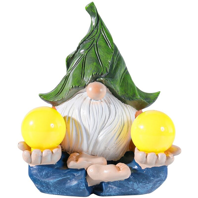 Tlily - Statue de Gnome en RéSine avec Lampe Solaire Nains Figurine DéCoration RéSistant à la Corrosion Artisanat Jardin DéCor Jardin Ornements