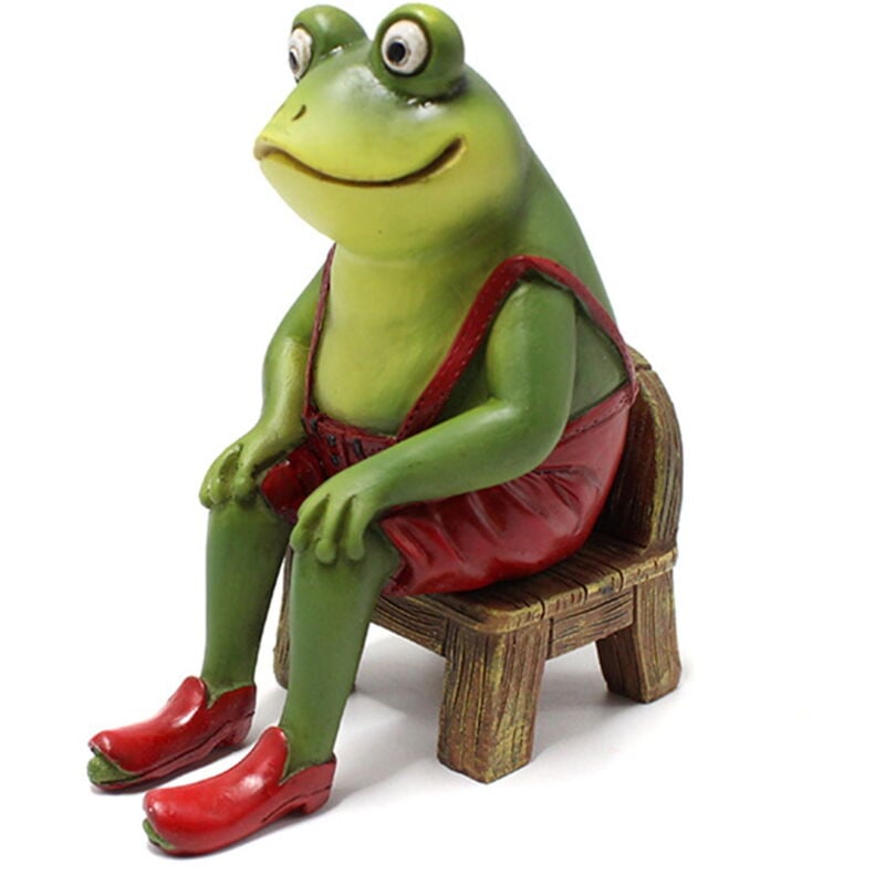 Statue de grenouille en résine vive, ornement de paysage, décoration pour cour et jardin