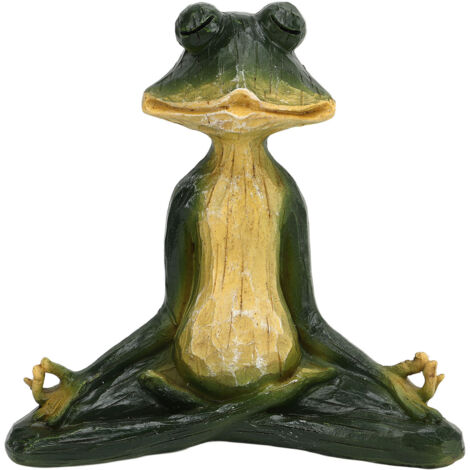 Statue de Grenouille Méditation pour Jardin, Décoration Extérieure Zen, Sculpture Yoga Miniature