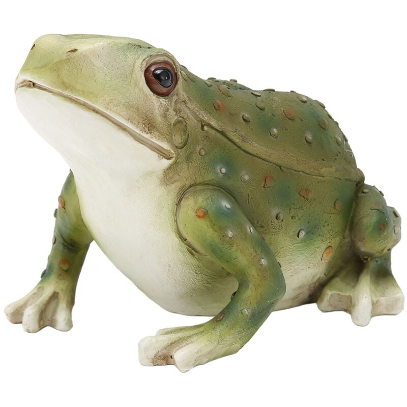 Statue de grenouille peinte à la main, belle figurine de grenouille réaliste en résine, décoration de jardin pour jardin, terrasse, pelouse