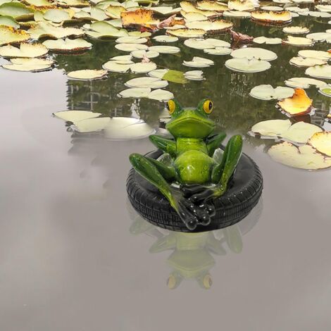 Statue de Grenouille pour Jardin - Décor Animal - Ornements Flottants en Résine - 2 Modèles (14x13x9.5cm et 13x15.5x8.5cm) - Décoration Maison/Extérieur - Cadeau Original