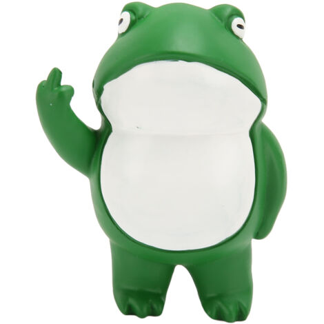Statue de Grenouille Verte avec un Doigt d'Honneur, Décor de Jardin Amusant pour Terrasse et Cour