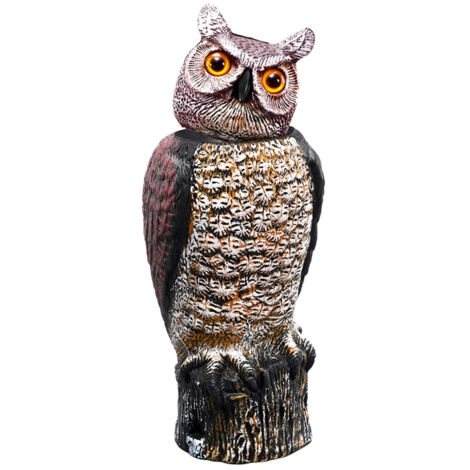 Statue de hibou factice peinte la main avec tte
