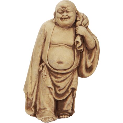 Statue de jardin beige Bouddha voyageur