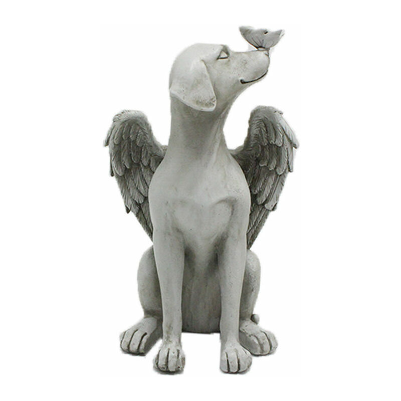 Tigrezy - Statue de Jardin De chien ange Figurine Sculpture animale en Résine,Ornement pour la Décoration de Patio,121121cm