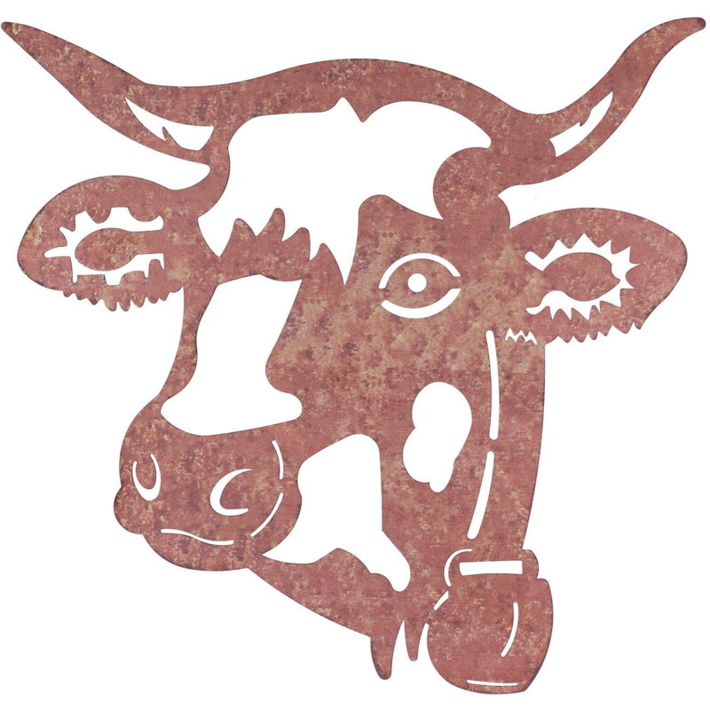 Feiyue - Statue de jardin décorative en métal en forme de tête de vache