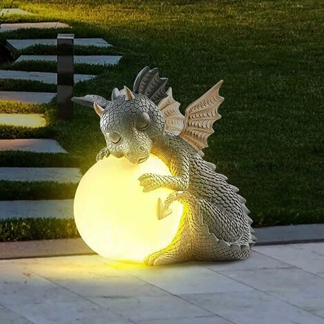 Sculpture de jardin de bébé Dragon, décoration en résine, Adorable