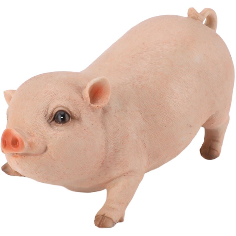 Feiyue - Statue de jardin en forme de cochon 26 cm, figurine en résine réaliste et mignonne pour décoration intérieure et extérieure