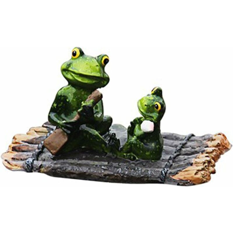 Aougo - Statue de jardin flottante en résine en forme de grenouille pour jardin, étang, décoration de bureau
