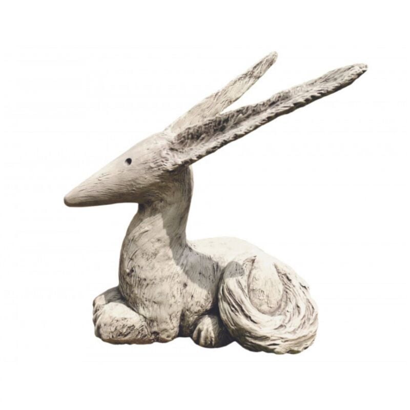 Jardinex - Statue de jardin 'Le Renard attentif '- Le Petit Prince - Gris clair 37 cm