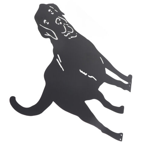 Statue de jardin [Stake] Labrador silhouette décor extérieur électrostatique revêtement métal fer 38x37cm