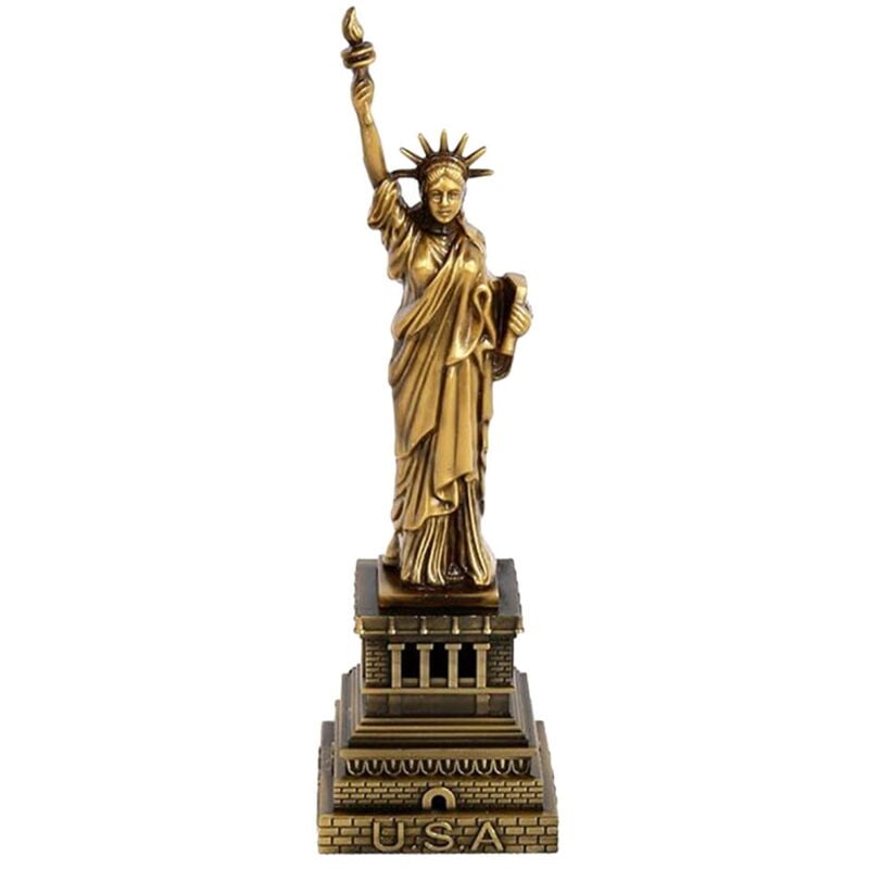 Feiyue - Statue de la Liberté américaine rétro, décoration, ameublement, ornement en métal, artisanat, miniatures (bronze, 25 cm)