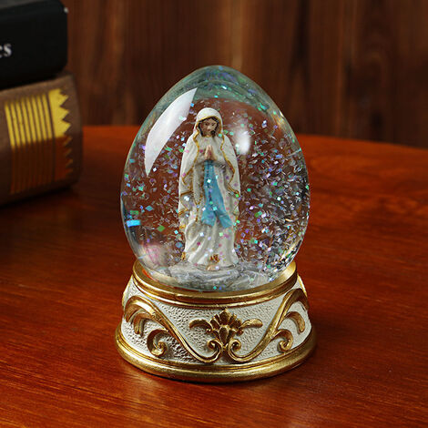 Statue de la vierge marie, boule de cristal en résine, boule d&39eau acrylique, artisanat, décoration intérieure religieuse pour la maison, cadeau,As shown,10.1X7X7CM