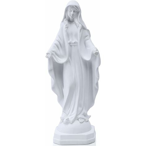 QPUION Statue de la Vierge Marie de 30.5 cm Jardin extérieur imperméable à l'eau Solaire Statue de Jardin Religieuse Madonna de Marie pour la décoration de Jardin/terrasse/extérieur/cimetière.