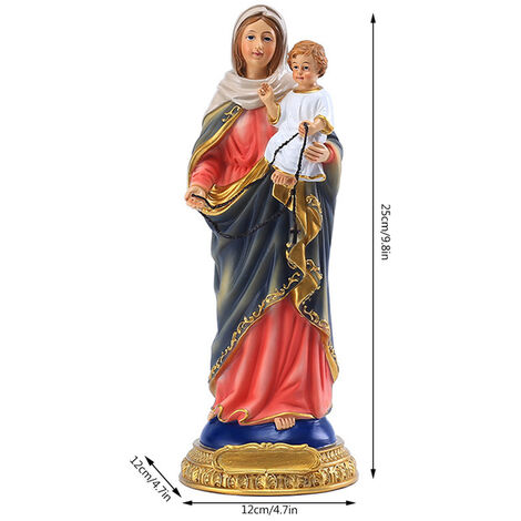 Statue de la vierge marie pour enfant, Figurine religieuse, en résine, miniature, décoration de table pour la maison, pour paques,Red,Espagne