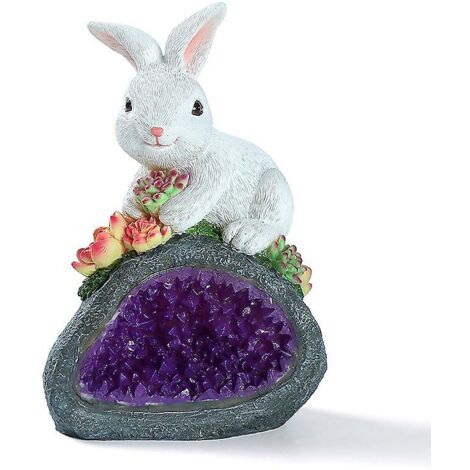 Statue de lapin de jardin à énergie solaire avec fonction lumineuse décorative