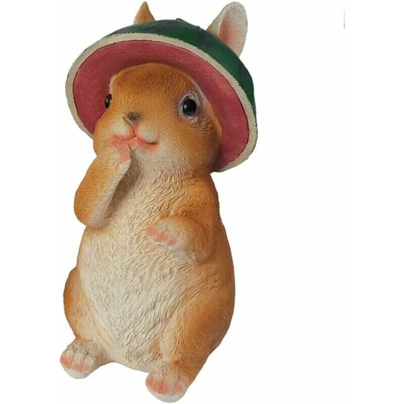 Statue de lapin de Pâques en résine faite à la main Statue de lapin Figurine ornement Sculpture parfaite pour la décoration de bureau