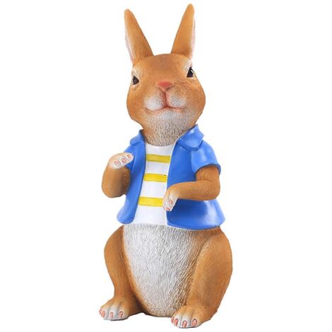 Statue de lapin debout, décorations de Pâques printanières, figurine de lapin de jardin en polyrésine