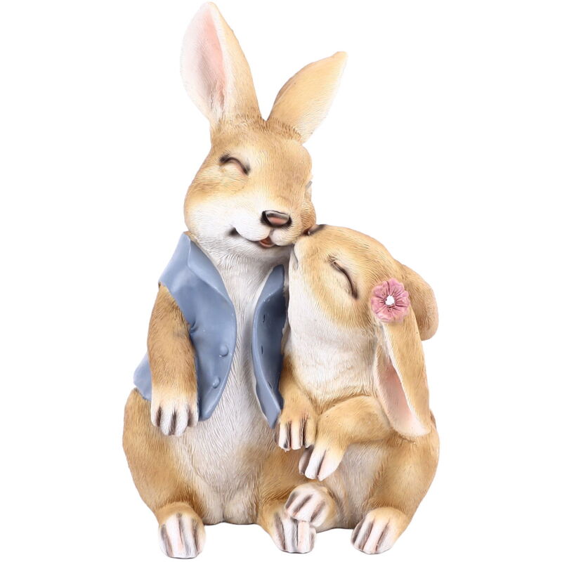 Statue de lapin en résine avec revêtement de protection uv, décoration de jardin vintage mignonne