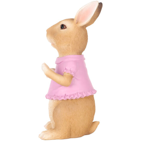 Statue de Lapin en Résine pour Décoration Extérieure, Figurine Adorable pour Jardin, Terrasse ou Balcon