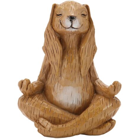 Statue de Lapin Méditation en Résine, Sculpture Animale Mignonne pour Yoga, Déco Salon Bureau Jardin