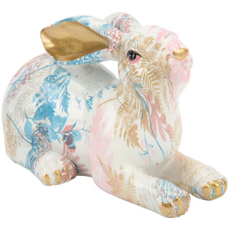 Statue de Lapin Style Nordique en Résine Peinte à la Main - Décoration de Bureau Réaliste, Idée Cadeau Artisanal pour la Maison