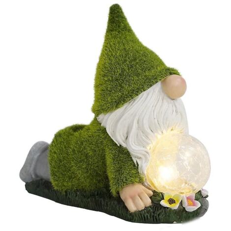 Statue de nain de jardin en résine à énergie solaire avec lampes solaires étanches