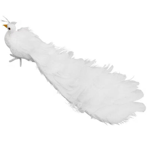 Statue de Paon Décorative - Paon Simulé en Plumes et Foam 37x12x13cm pour Décor de Jardin, Horticulture, Fenêtre ou Cour
