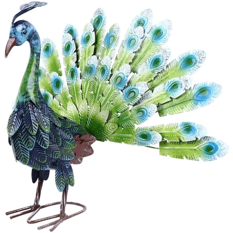 Statue de paon en métal à monter soi-même, ornement de statue de paon pour décoration de jardin extérieur