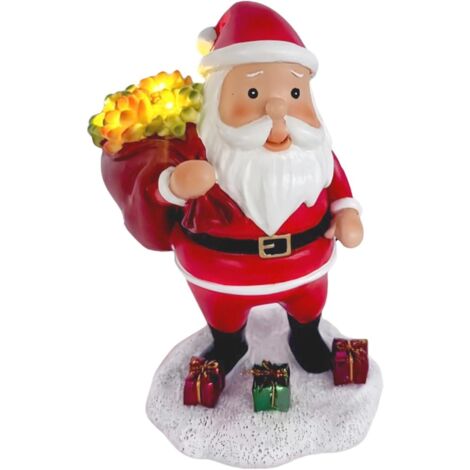 Statue De Père Noël Pour Intérieur,Décoration De Noël Avec Éclairage,Sculpt