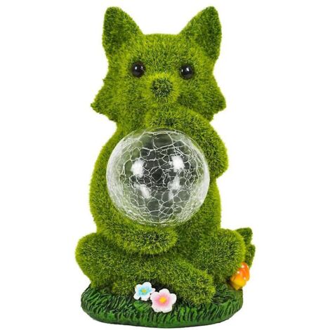Statue de renard solaire, lampe de jardin, décoration extérieure