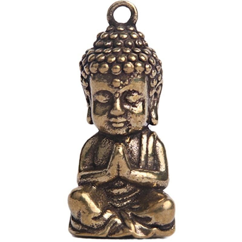 Statue de Shakyamuni Mini Statue de en Bronze Petite ScèNe Accessoires Porte-CléS Table à Thé DéCor à