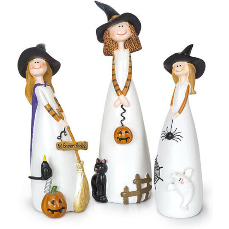 Statue de sorcière en résine, décoration d'Halloween, convient également comme décoration de bureau ou de chambre à coucher 1 citrouille