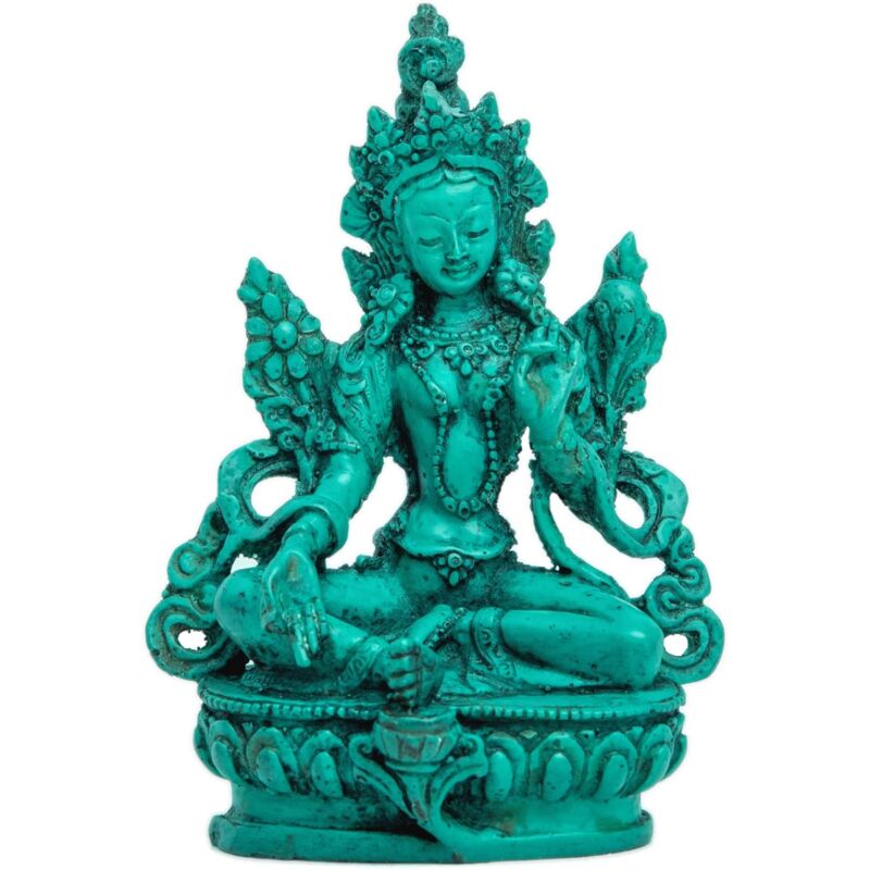 Statue de Tara verte décorative en résine - Figurine de Bouddha à collectionner