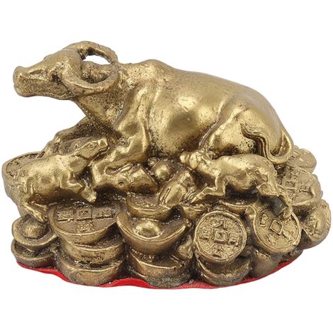 Statue de taureau en laiton attirant la richesse, bonne chance, décoration de taureau artisanale, Figurine de taureau pour meuble TV et bureau