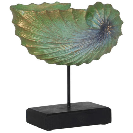 Statue déco à poser escargot de mer en bois d'albasia et métal 30x12x30cm