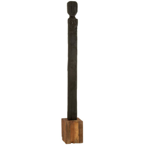 Statue Déco en Bois "Kuru" 160cm Noir