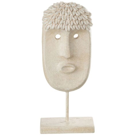 Statue Déco "Masque Ethnique" 34cm Beige