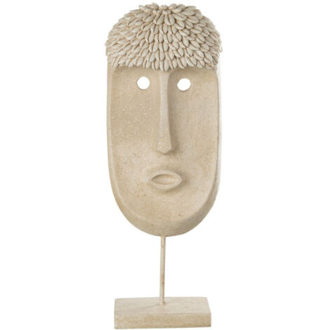 Statue Déco "Masque Ethnique" 52cm Beige