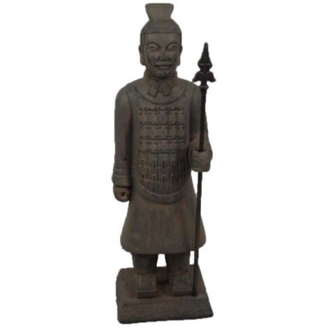 Statue Déco Samouraï 75cm Gris