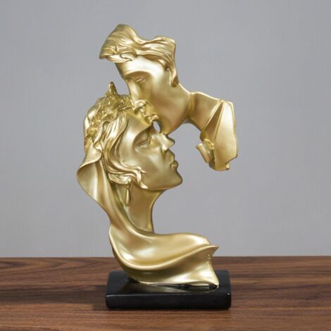 Statue Décorative Abstraite Dorée pour Salon Bureau Table Basse et Aménagement Intérieur Chic
