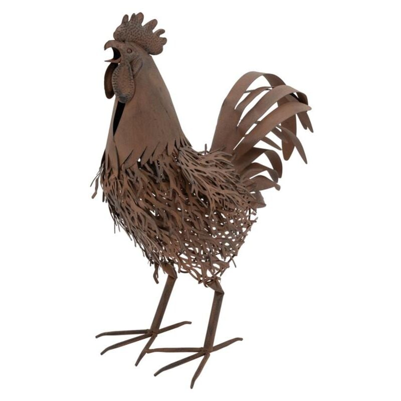 Statue décorative en métal vieilli Coq