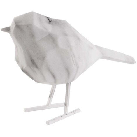 Statue décorative Petit Oiseau en polyrésine effet marbre - Hauteur 17 cm - PRESENT TIME