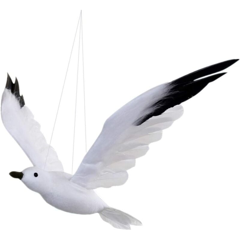 Statue d'oiseau artificielle en mousse à suspendre en forme de mouette volante pour décoration de fête de mariage sur la plage