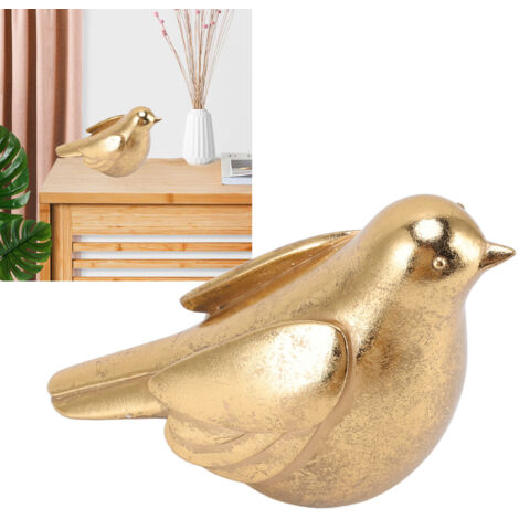 Statue d'Oiseau en Résine Dorée Décorative - Type A - Décoration Moderne pour Salon, Bureau et Chambre