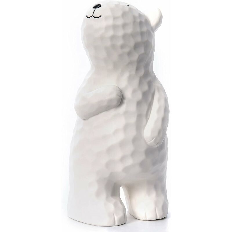 Fortuneville - Statue d'ours polaire décoration blanche, sculpture d'ours décoratif minimaliste, décoration de statue de style moderne salon, chambre