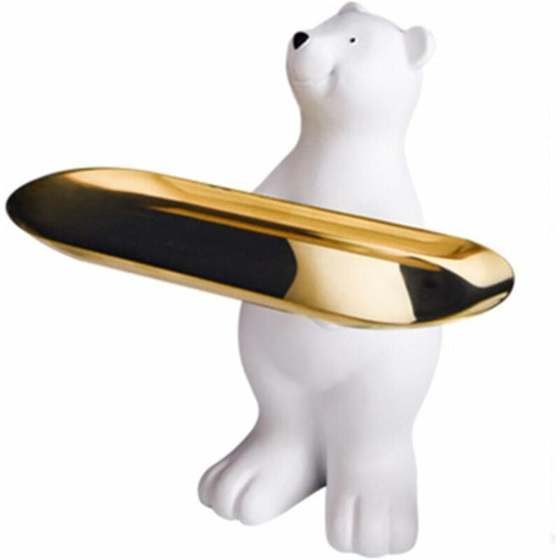Yozhiqu - Statue d'ours polaire de Style nordique, Sculpture, plateau à clés, assiette, ornements de Table, décoration de la maison